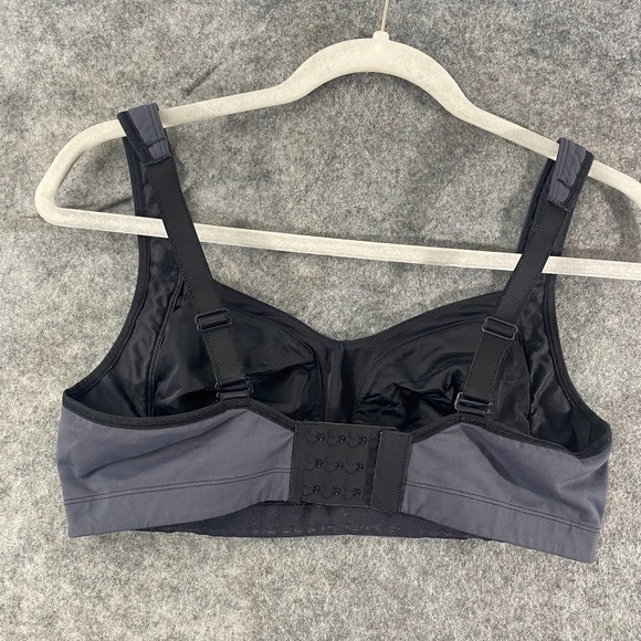 Lululemon Ta Ta Tamer Sports Bra 36C Gray Coal Black Adjustable - Picture 3 of 13